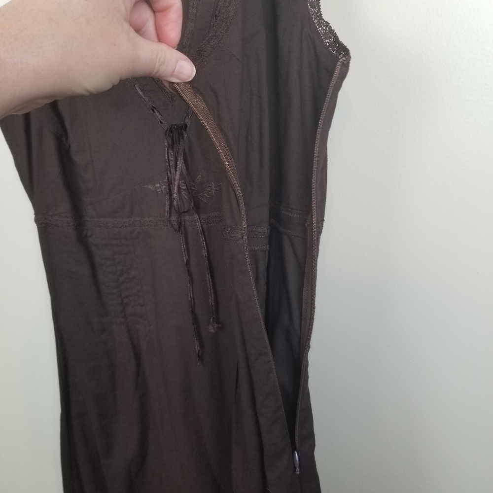 FIRM | Anthro | Odille 100% Cotton Brown Dress size 0 - Picture 3 of 6